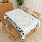 Lofaris Congrats Grad White Trencher Cap Star Tablecloth